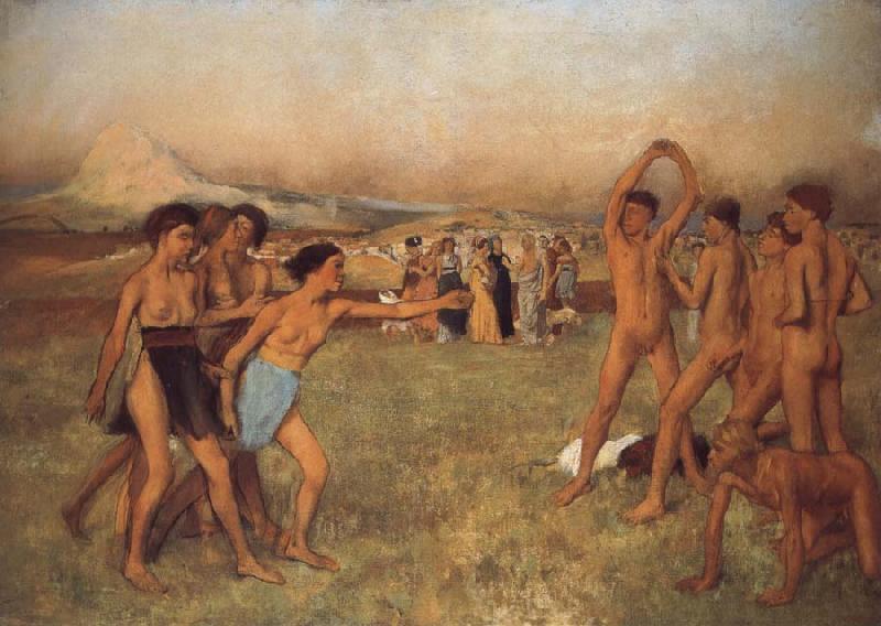 Germain Hilaire Edgard Degas Young Spartans Exercising oil painting picture